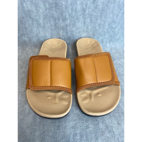 Megnya Orthopedic Slides Sandals Tan‎ Brown Women's Shoes Sz 37 U.S. 6.5 - Picture 2 of 9